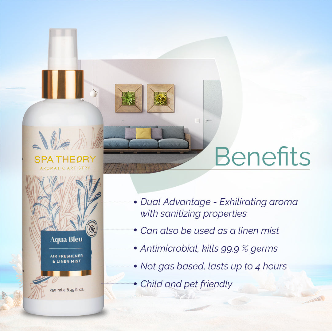 Aqua Blue Linen Mist air freshener product image by Spa Theory