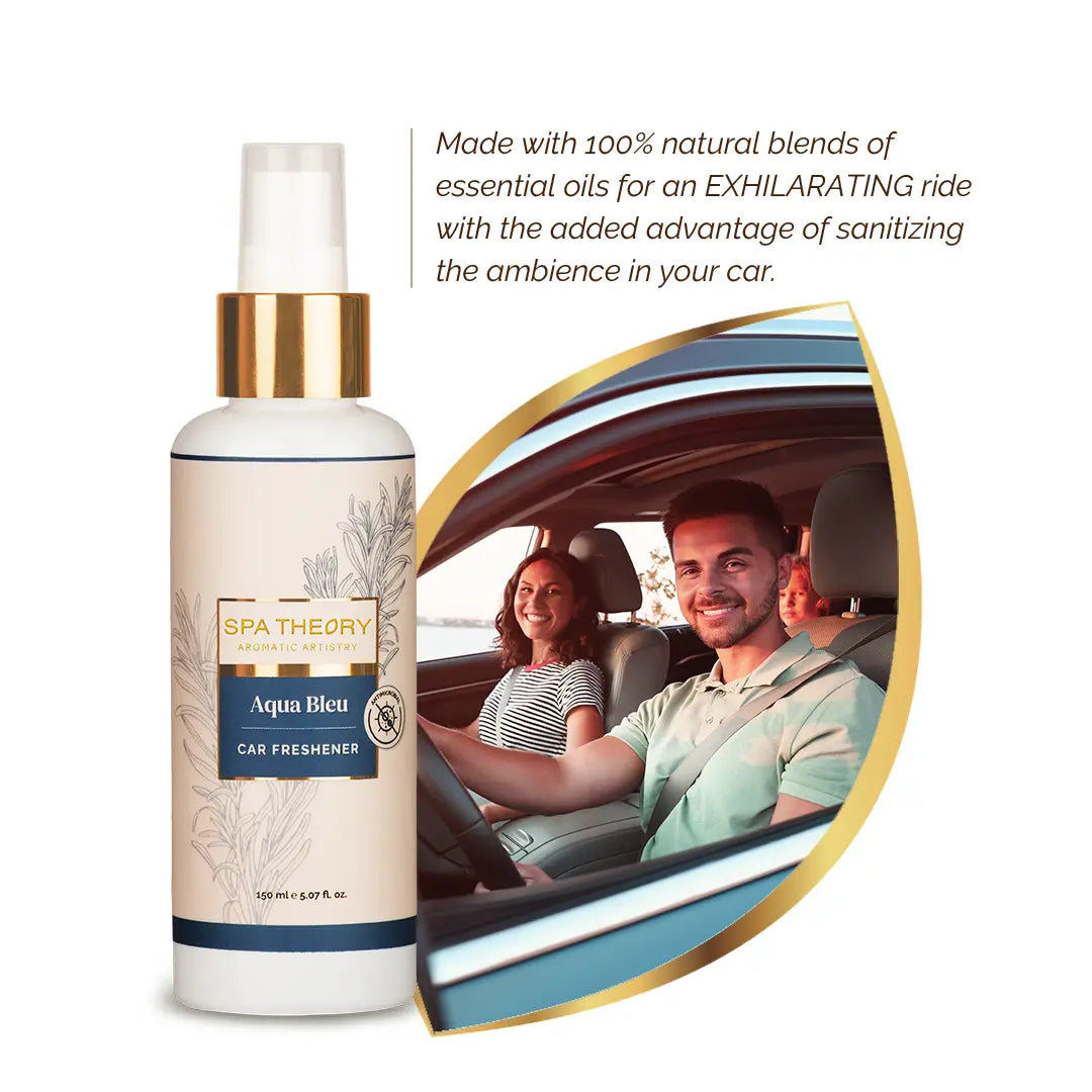 aqua blue car air freshener bottle spray