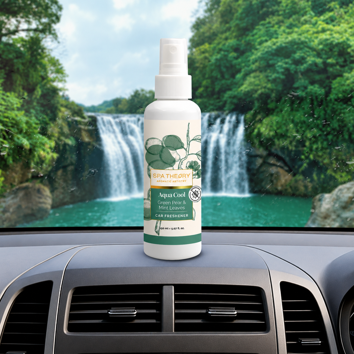 Aqua Cool Green Pear & Mint Leaves Car Freshener