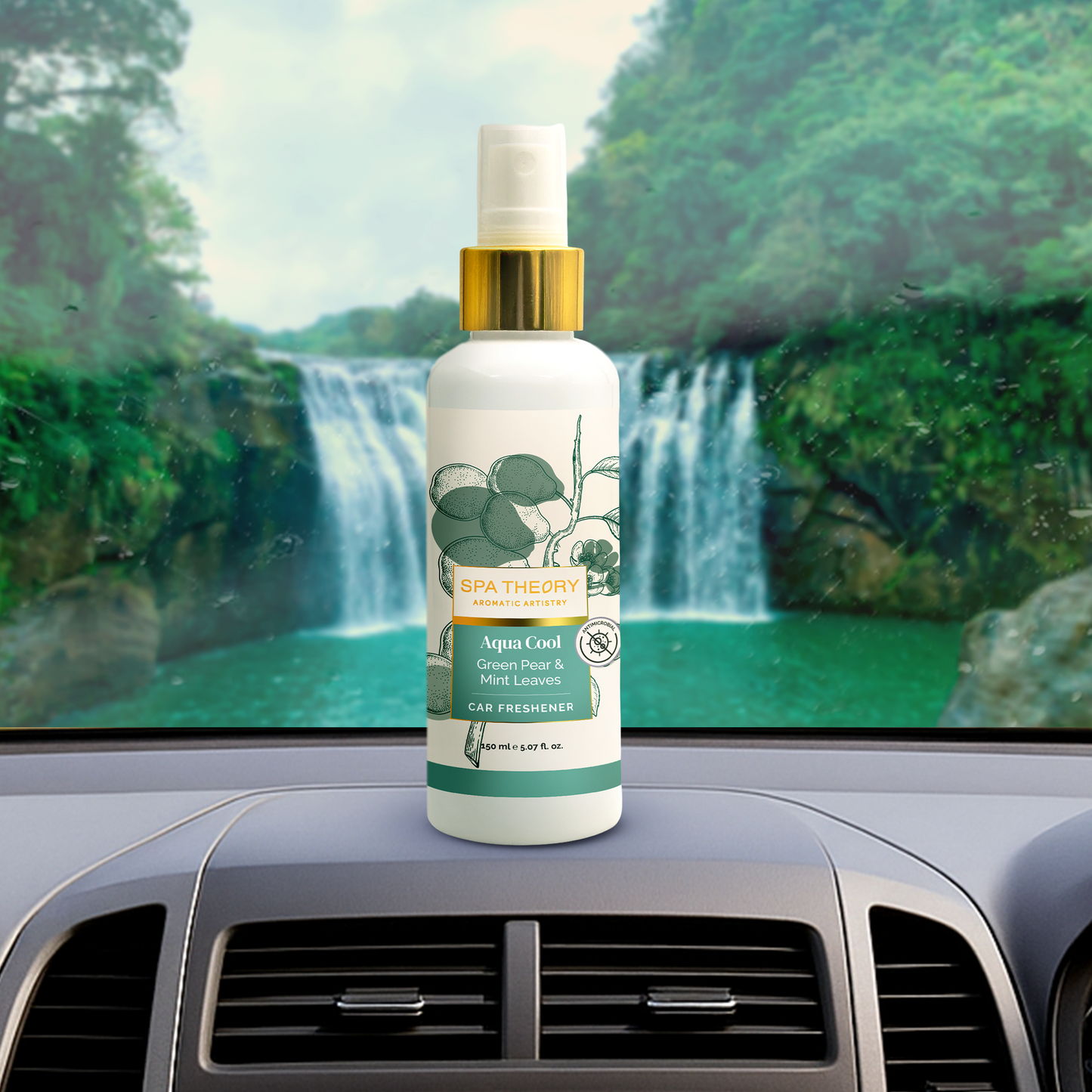 Aqua Cool Green Pear & Mint Leaves Car Freshener