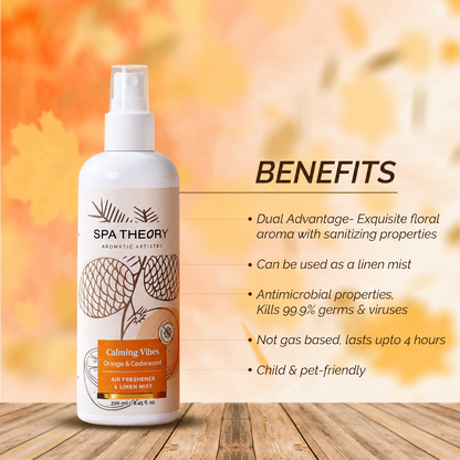 Calming Vibes Orange & Cedarwood Air Freshener & Linen Mist