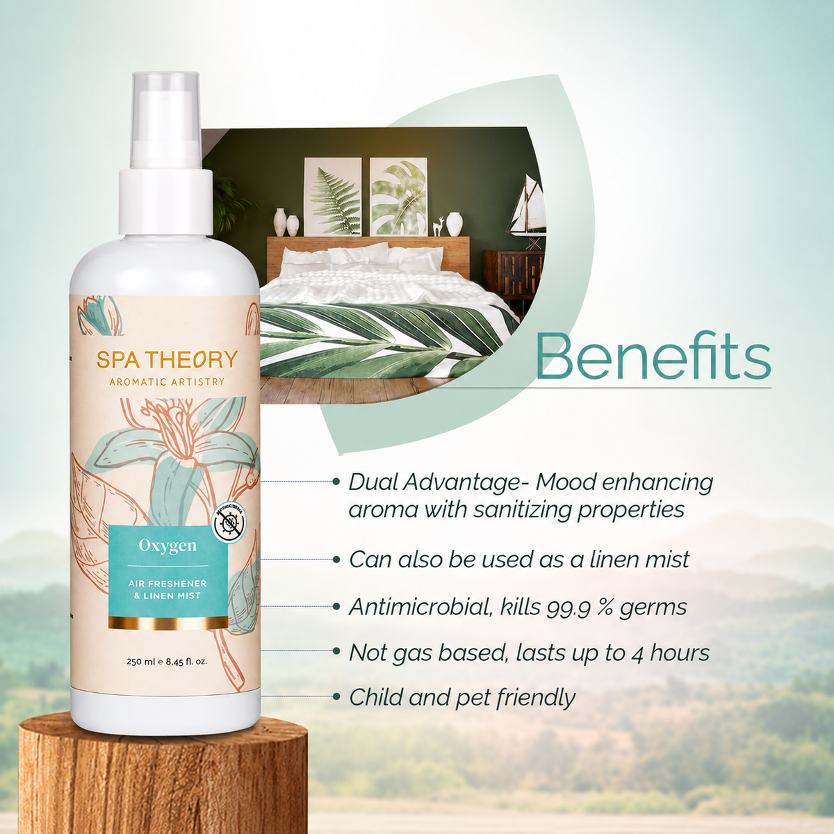 Oxygen Bergamot & Mint Leaves Air Freshener & Linen Mist