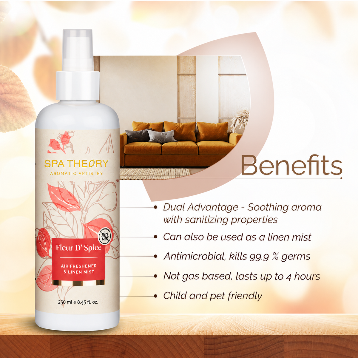 Fleur D' Spice Cedar of Virginia & Nutmeg Air Freshener & Linen Mist