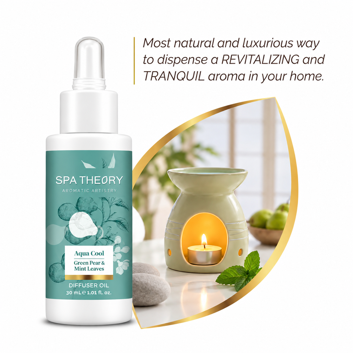 Aqua Cool Green Pear & Mint Leaves Diffuser Oil