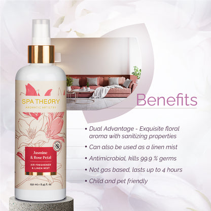 Rosmine Jasmine & Rose Petal Air Freshener & Linen Mist