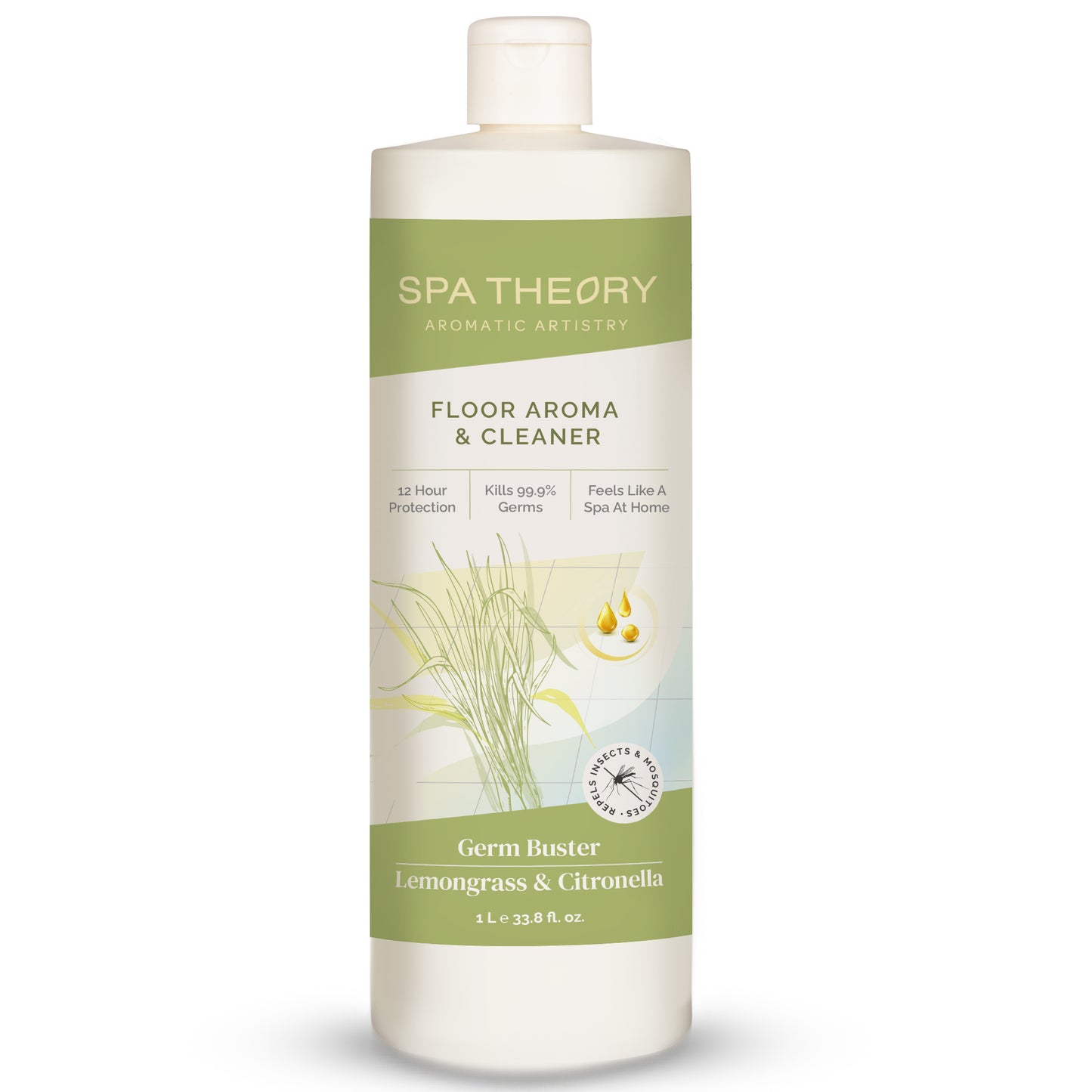 Lemongrass and citronella Germ-killing floor cleaner that creates a spa-like scent