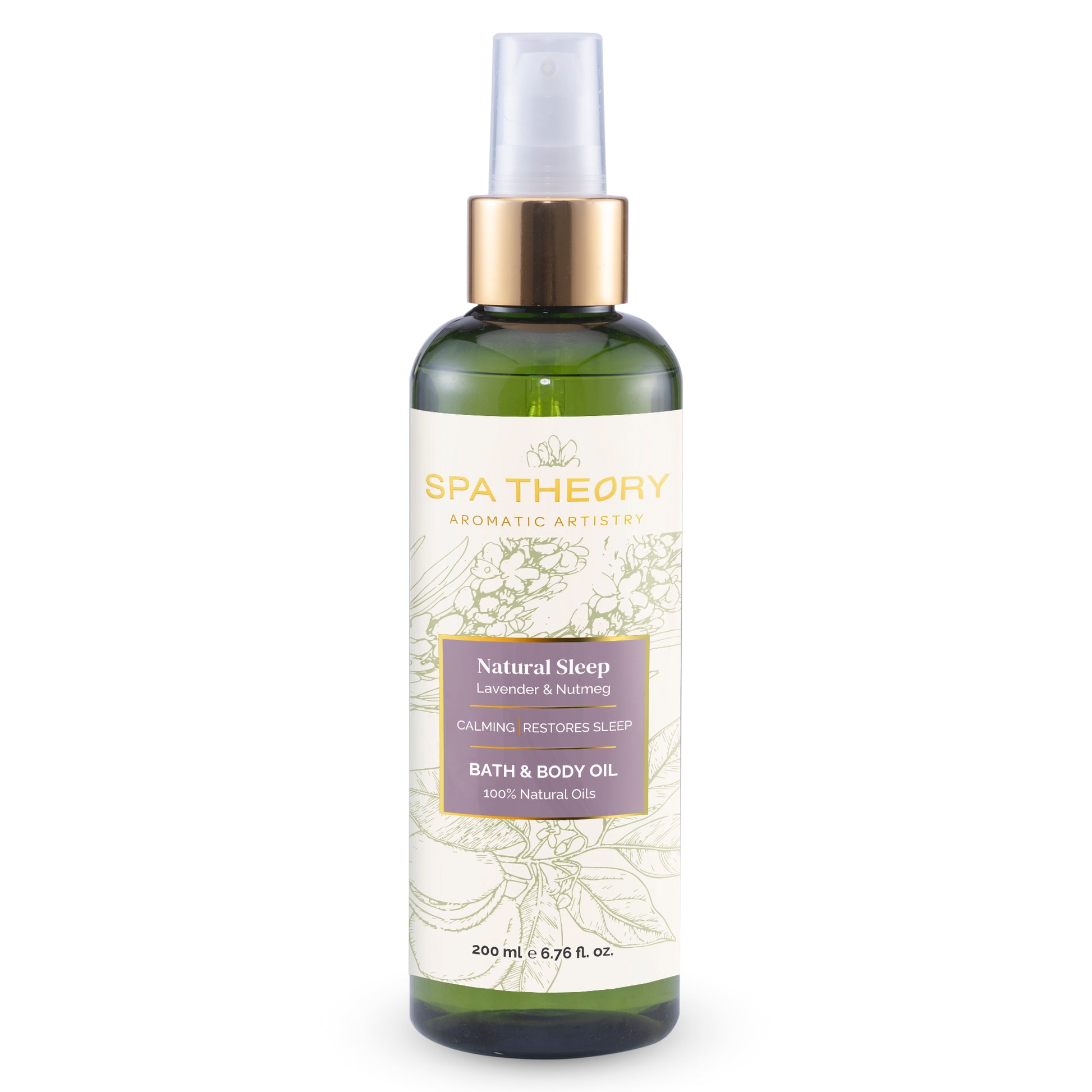 100% natural lavender and nutmeg oil for calming and restorative sleep